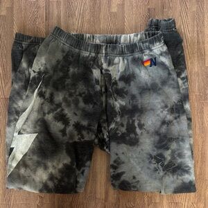 AVIATOR NATION GREY TIE DIE SWEAT PANTS SIZE SMALL